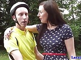 Classy british milf jizzed lets a cyclist shes just met have anal sex with her