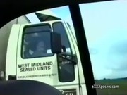 Naked UK Teen Waving At Passing Truckers