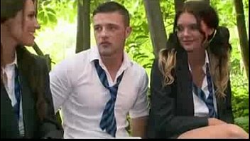 Shit Hot British Schoolie Teen Threesome In The Woods